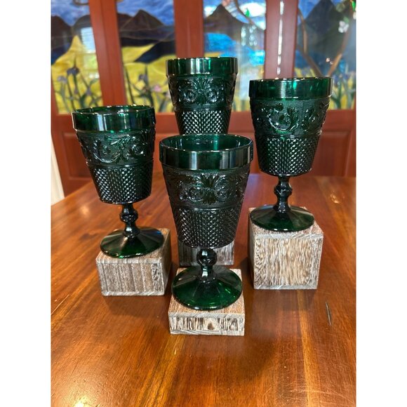 Johnson Brothers Green Glass Water Goblets. - Picture 1 of 8